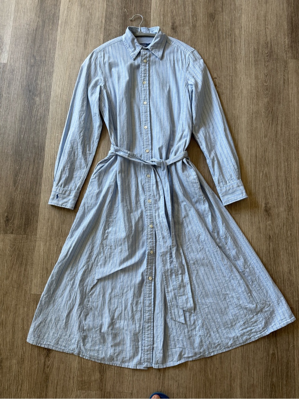 Polo Ralph Lauren Striped Linen Cotton Belted Shirtdress Size 6